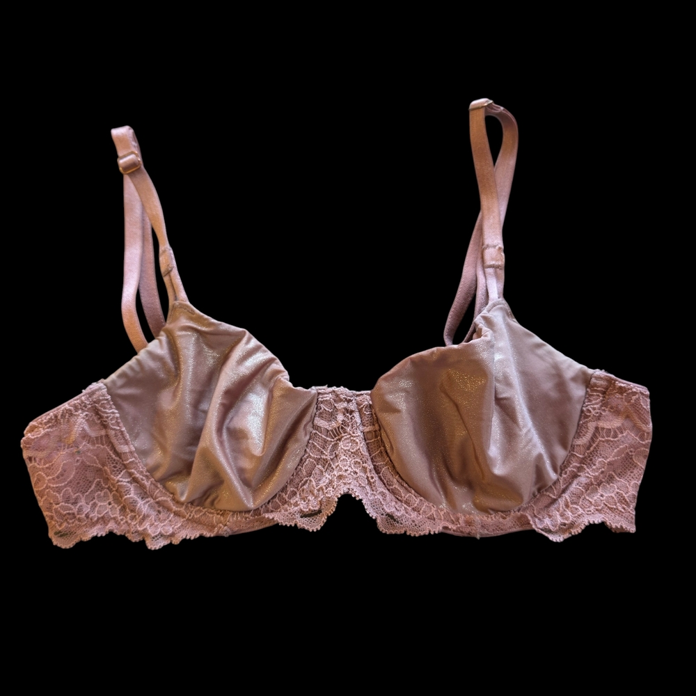 Elegant Lace Trim Satin Bra